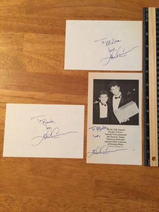 3 Kirk Cameron Hand Signed Autographs - A Collectors Must Have