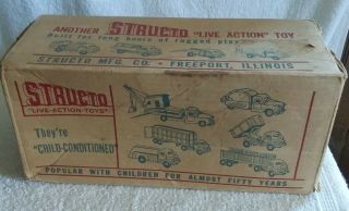 Vintage 1950s Structo 844 Hi Lift Dump Truck Wind Up Toy Cardboard Box Only
