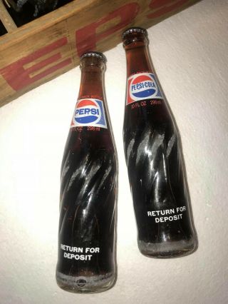 Vintage 10oz PEPSI - COLA twisted ACL SODA BOTTLE full case twisted bottles 77 2