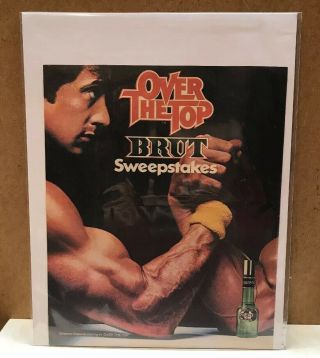 1986 Sylvester Stallone “over The Top” Movie Release Print Ad (brut Sweepstakes)