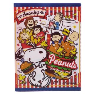 Peanuts Snoopy File 10 Pocket A4 Clear Plastic Folder Hamburger Peanuts