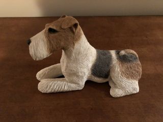 Large 9 Inch Sandicast Fox Terrier Wire Haired Dog