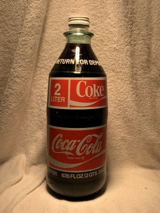 Rare Full 67.  6oz Coca - Cola 2 Liter Acl Soda Bottle Hard To Find