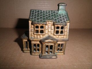 Great Old Cast Iron Colonial House With Porch Still Bank 1910 - 1931