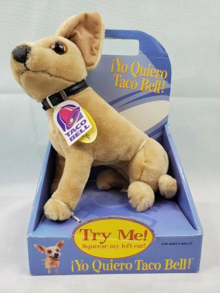 1998 Yo Quiero Taco Bell Stuffed Chihuahua Dog.  With Tags