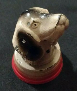 Vtg Beagle Dog Head Metal Measuring Tape String Holder Sewing Paint Rare Figure 3