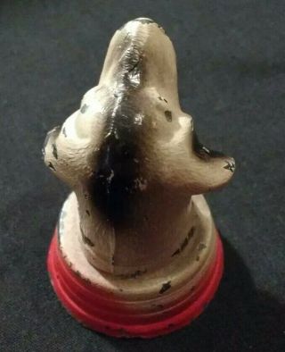 Vtg Beagle Dog Head Metal Measuring Tape String Holder Sewing Paint Rare Figure 5