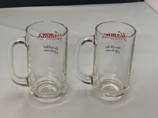 Set Of 2 Vintage Hamm’s Beer 5 1/2” Mugs Glasses Hamms Stein 3