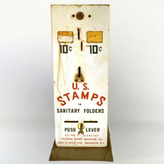 Early 20th C.  Vintage Us Mail " Sanitary " Postage Service Stamp Vending Machine