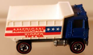 DTE 1976 HOT WHEELS REDLINE 9118 BLUE/WHITE AMERICAN TIPPER HAULER DUMP TRUCK 2