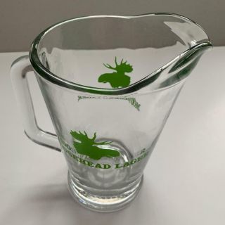Canada Brewery Moosehead Lager Beer Vintage Heavy Duty Clear Glass Pitcher