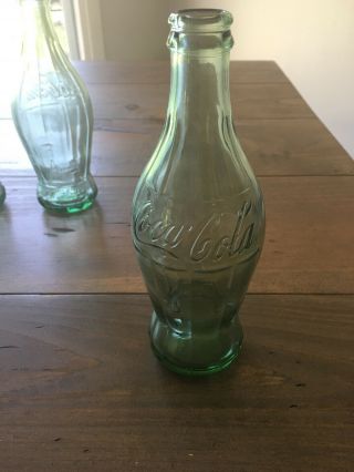 Extremely Rare Coca - Cola Green Contour Glass Bottle Only One Day Produced