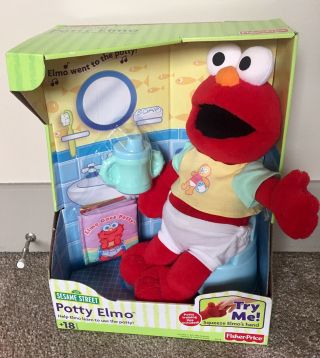 Potty Elmo Sesame Street Fisher Price 15 Inch Talking Plush Music Doll