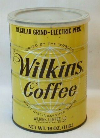 Vintage Advertising Tin Wilkins Coffee 1lb Can Landover,  Md
