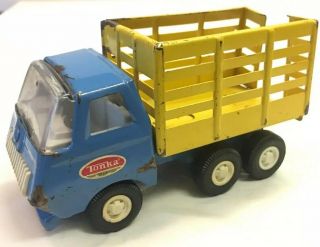 1960’s Vintage Tiny Tonka Dump Stake Farm Truck 527 Toy Pressed Steel