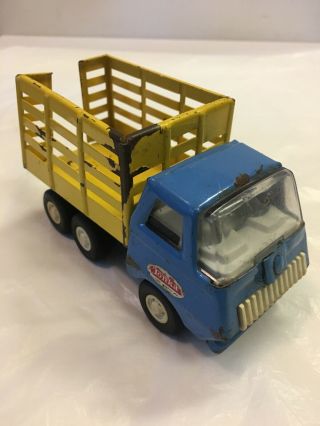 1960’s Vintage Tiny Tonka Dump Stake Farm Truck 527 Toy Pressed Steel 3