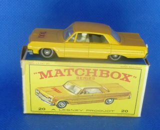 Matchbox Cars - Made By Lesney In England 20c - Taxi 1965 W/box