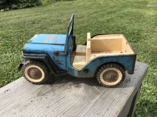Vtg Blue Tonka Jeep 1960’s Towing Boat Trailer