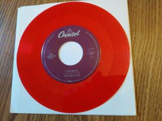 The Beatles ‘love Me Do’ Red Vinyl 7” Jukebox Record In Near Cond 1993 Usa