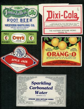 Vintage Soda Bottle Labels 13 Different Design And Age (sl2