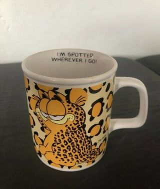 Vintage Rare Garfield Mug " Spotted Wherever I Go ” Jim Davis Tea Cup,  Coffee Mug