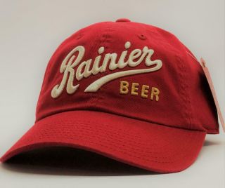 Rainier Beer Low Profile Red Hat American Needle Licensed Baseball Cap