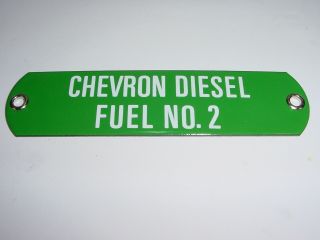 Vintage Nos Chevron Diesel Fuel No 2 Porcelain 6 " Gas Pump Bulk Oil Tag Sign