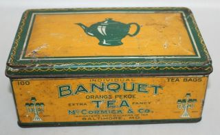 Vintage Mccormack Tin Banquet Orange Pekoe Tea
