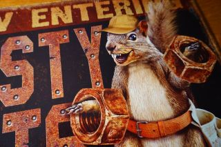RUSTY NUTS FIX - IT SHOP Squirrel Man Cave Repair Garage Home Decor Sign - 3
