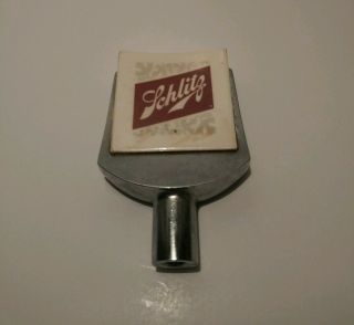 Vintage Schlitz Beer Tap Handle Knob Chrome 1964,  Lucite Milwaukee Wisconsin