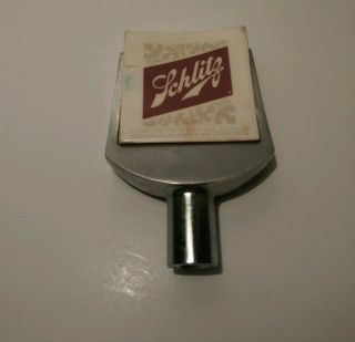 Vintage Schlitz beer tap handle knob chrome 1964,  lucite Milwaukee Wisconsin 2