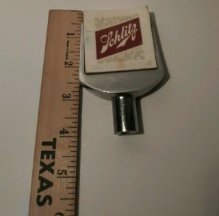 Vintage Schlitz beer tap handle knob chrome 1964,  lucite Milwaukee Wisconsin 3