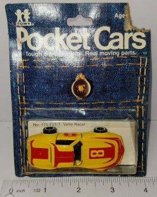 Vintage Tomy Pocket Cars Chevrolet Corvette Racer No.  175 - F21 - 1