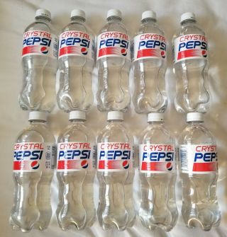(10) Crystal Pepsi 20oz Bottle Soda Clear Cola 2017 Limited Release
