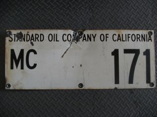 Collectible Porcelain Standard Oil Company Of California Oilfield Oil Well Sign