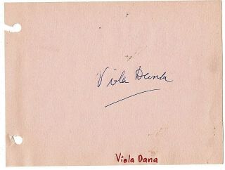 Viola Dana Actress Vintage Signature