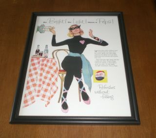 1958 Pepsi Cola Framed Color Costume Party Ad Print