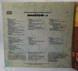 Woodstock 3 Record Set Vinyl LP 1970 Cotillion SD 3 500 VG, 6