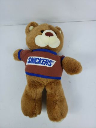 Vintage Heartline Mars Snickers Bar Plush Brown Teddy Bear 1987 Sweater 16 "