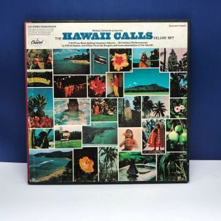 Vinyl Record Lp 12 Inch 12 " Case Vtg 33 Hawaii Calls Deluxe Set Tiki Bar Hula Hi