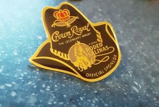 Crown Royal Whiskey Collectible Lapel Pin Cowboy Hat Salinas Rodeo Rare