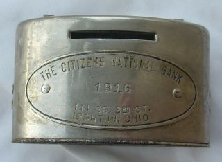 Antique White Brass Castings Advertising Bank Citizens National Bank Ironton Oh