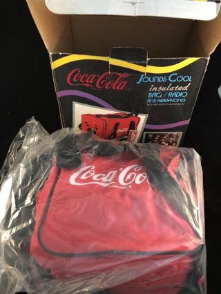 Coca - Cola Randix Insulated Bag Radio Headphones Cooler Gym Duffle Br - 30 Vintage