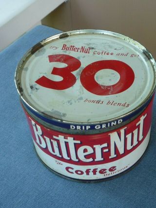 Vintage Butter - Nut Key Wind Coffee Tin Can 1 Lb.  Drip Grind Graphics
