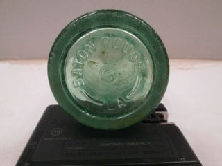 Baton Rouge La,  Vintage Green Glass Embossed Coca Cola Bottle 6 1/2 Oz