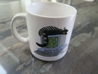 Vintage 80s B KLIBAN Cat Computer Mouse Coffee Cup Mug MEOW EUC 4