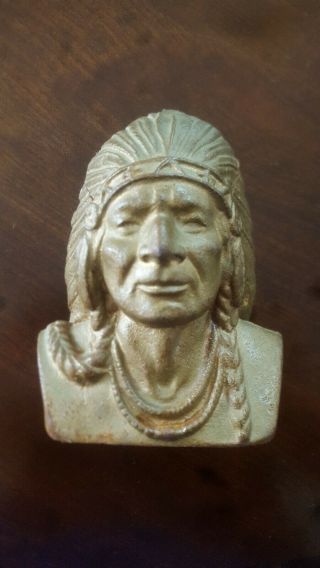 Vintage Cast Iron Indian Head National Bank - Coin Bank - Great Collectors Bank
