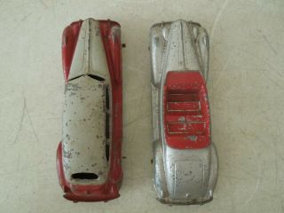 Vintage Red and Gray/ Silver Hubley Kiddie Toy Cars 1 Sedan & 1 Convertible 4