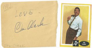 Dee Clark - Vintage 1961.  Hand Signed Album Page With Image Adding Love.