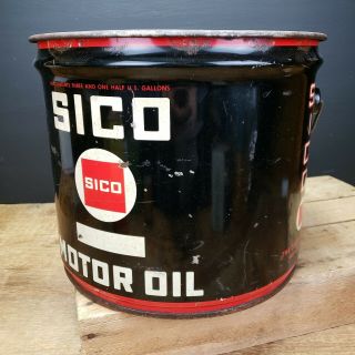 RARE Antique Vintage Sico Motor Oil Can Bucket Pail Penn Penna 2